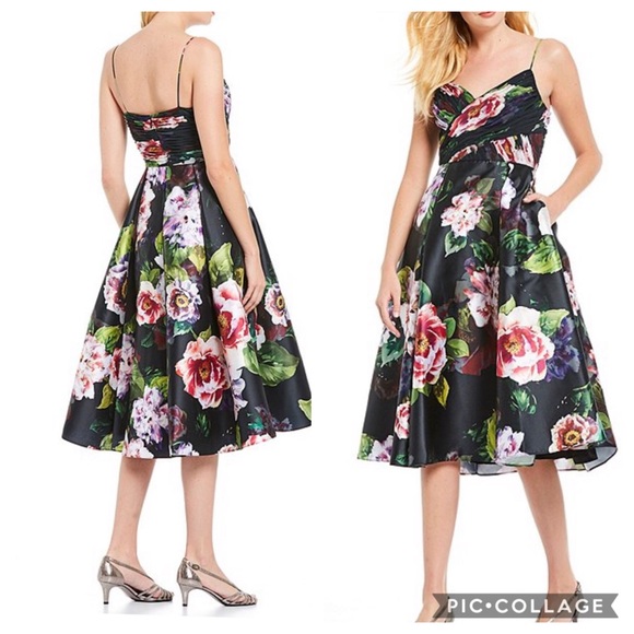 Adrianna-Papell midi Floral dress - Picture 1 of 3
